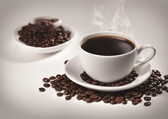 Fototapeta premium A cup of coffee in the background.