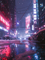 The concrete city, lit by neon and milleniwave tech, bows to a cyberpunk king with the power to regenerate