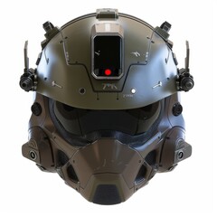Fototapeta premium Futuristic helmet with black visor
