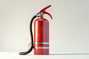 Fototapeta premium Realistic photograph of a complete Fire extinguisher,solid stark white background, focused lighting