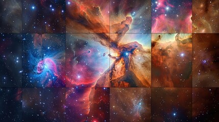 Colorful nebula and galaxy in deep space exploration --no text. logo, icon, number