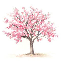 Obraz premium A beautiful watercolor painting of a cherry blossom tree in full bloom