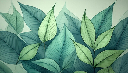 Obraz premium green leaves texture background
