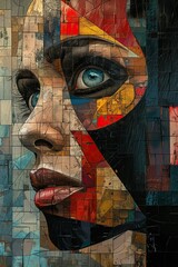 Abstract Mosaic Portrait