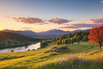 sunrise in the mountains