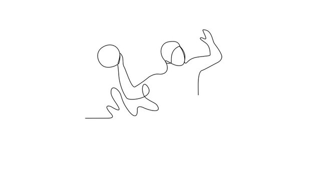 Animated self drawing of water polo sports video illustration. water polo sports design in simple linear continuous style video concept. Sports themes design for your asset design video illustration.