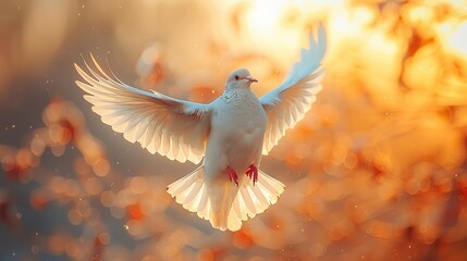 Obraz premium A bird soaring through the sky, representing freedom, hope, and the need to protect the natural world for future generations..stock photo