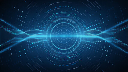 Obraz premium Structured database. Abstract digital wave particle. Digital music background. Sound vibrations. Futuristic dotted wave. Big data analytics. 3D illustration of nano particles in cyberspace