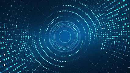 Fototapeta premium Structured database. Abstract digital wave particle. Digital music background. Sound vibrations. Futuristic dotted wave. Big data analytics. 3D illustration of nano particles in cyberspace