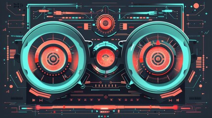 Obraz premium Speed enhancement gear flat design top view exercise theme animation Splitcomplementary color scheme