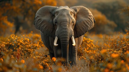 A close-up photo of a majestic elephant roaming the African savanna, symbolizing the importance of conservation efforts to protect endangered species and their habitats..illustration