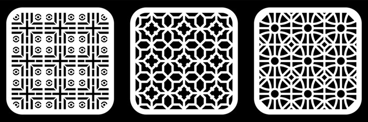 Geometric and simple pattern for background, decoration, panel, for cnc cutting