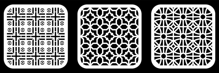 Geometric and simple pattern for background, decoration, panel, for cnc cutting