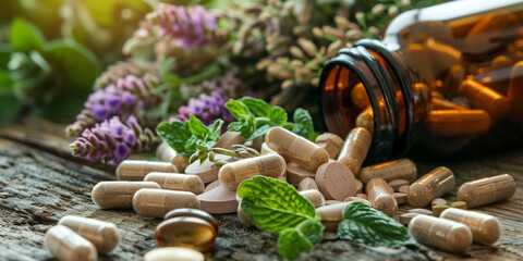 Herbs and supplements background