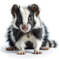 realistic skunk white background