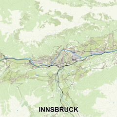 Innsbruck, Austria map poster art