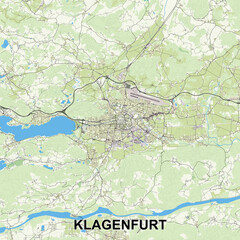 Klagenfurt, Austria map poster art