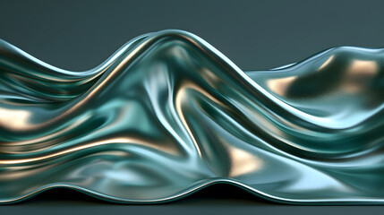 Abstract metallic green background 3d rendring High quality photo