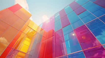Fototapeta premium Vibrant Renewable Energy Landscape Under Bright Azure Sky