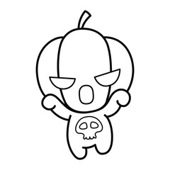 Pumpkin. halloween pumpkin monster. Holidays cartoon character design of coloring books. illustration, Vector