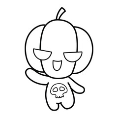 Pumpkin. halloween pumpkin monster. Holidays cartoon character design of coloring books. illustration, Vector