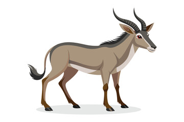 Oryx animal flat vector illustration on white background.