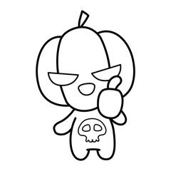 Pumpkin. halloween pumpkin monster. Holidays cartoon character design of coloring books. illustration, Vector