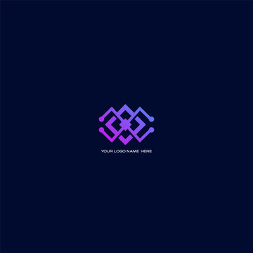 A modern technology startup tech crypto cybersecurity web app logo
