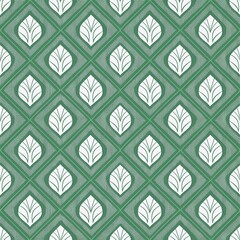 seamless pattern with decorative flowers and leaf