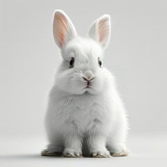 White background  white rabbit