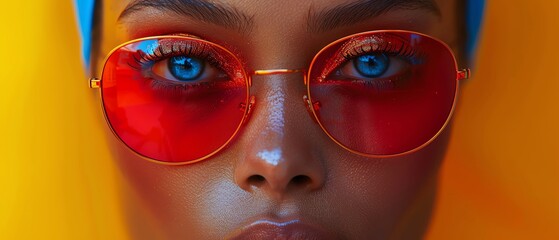 Nonbinary person, stylish fashion, pop art, bold colors, contemporary and trendy