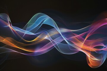 Colorful abstract background with flowing light waves. AIG51A.