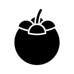 mangosteen fruit solid icon vector design