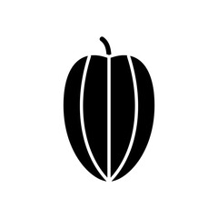 star fruit solid icon vector design template
