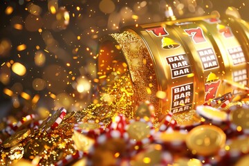 A slot machine paying out a large jackpot