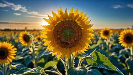 sunflower field in the summer