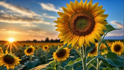 Obraz premium field of sunflowers