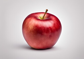 A red apple isolated on a white background, featuring a clipping path and full depth of field.