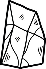 Hand drawn illustrations of rocks and minerals in line art style.