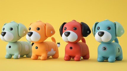 A dog toy with a builtin GPS tracker, 3D render, innovative design, durable materials