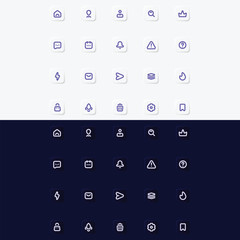 Neumorphic ui icons pack. modern and elegant neumorphism style icons for your user interface design