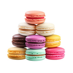 Fototapeta premium A pyramid of multicolored french macarons