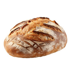 Loaf of freshly baked bread isolated on transparent background