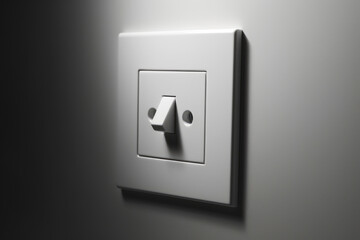 generated illustration of a light switch on gray wall.