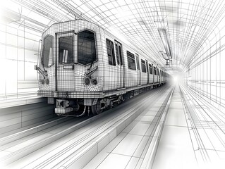 Streamlined Train Showcasing Modern Rail Transportation Engineering