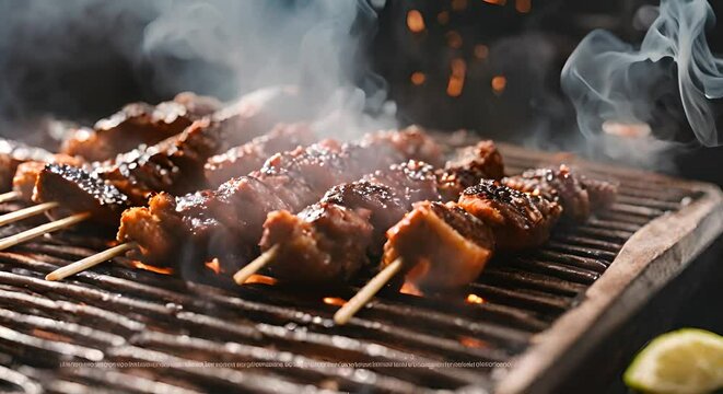 Indonesian Pork Satay with a Creamy Peanut Dressing