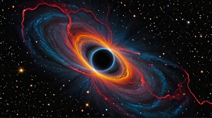 A Swirling Nebula Drawn into the Gravitational Pull of a Massive Black Hole