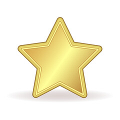 Golden star. Design element for designing business and entertainment projects. 3 D. Vector illustration.