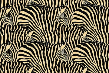 Bold zebra pattern with black and beige stripes creating a seamless and striking decorative tile.