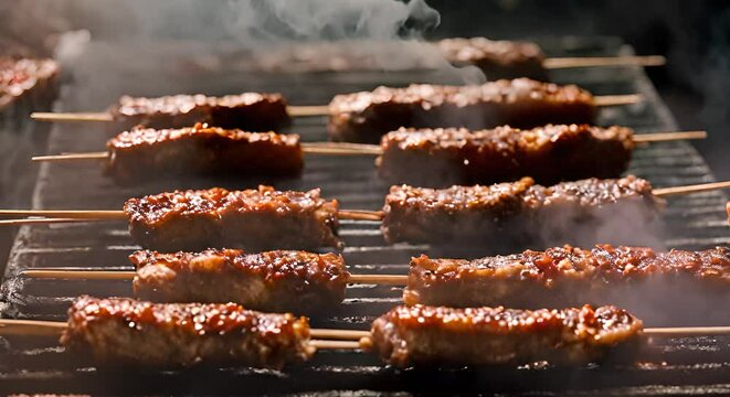 Indonesian Pork Satay with a Creamy Peanut Dressing